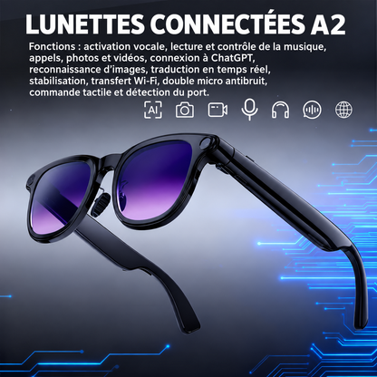 Détail des verres interchangeables solaire et transparent des lunettes AI VISION