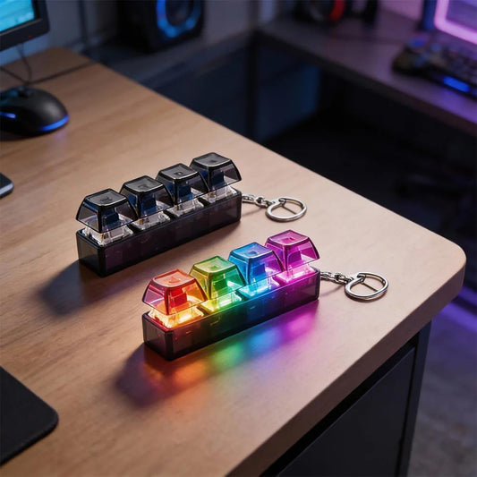 Porte-clés Anti-Stress Créatif à Touches Transparentes Lumineuses