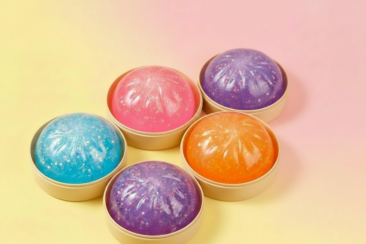 Squishy Dumpling en forme de bao (petit pain vapeur) ultra réaliste, très lent à reprendre sa forme, idéal pour presser, malaxer et évacuer le stress
