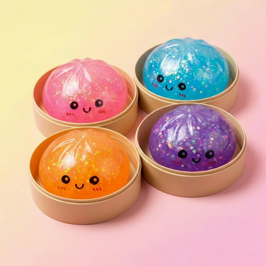 Squishy Dumpling en forme de bao (petit pain vapeur) ultra réaliste, très lent à reprendre sa forme, idéal pour presser, malaxer et évacuer le stress