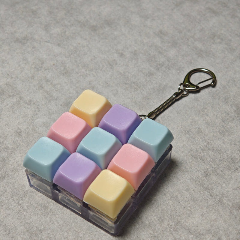 Porte-clés Touches Macaron Anti-Stress – Breloque Clavier Créative, Jouet à Boutons Pression du Bout des Doigts