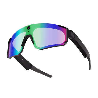 Lunettes connectées ACTION VISION DLSHADES, vue de profil montrant la caméra intégrée