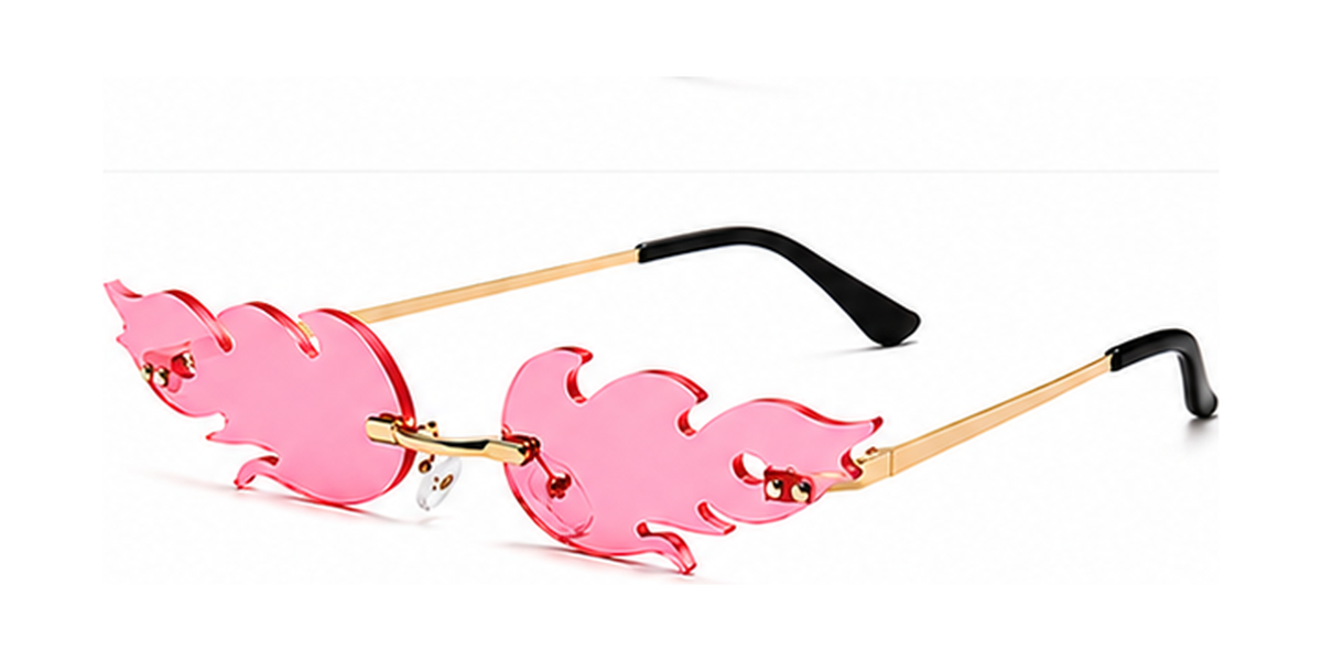 Lunettes de soleil flamme, verres solaires ondulés sans bords, pour femmes Vintage, effet miroir UV400