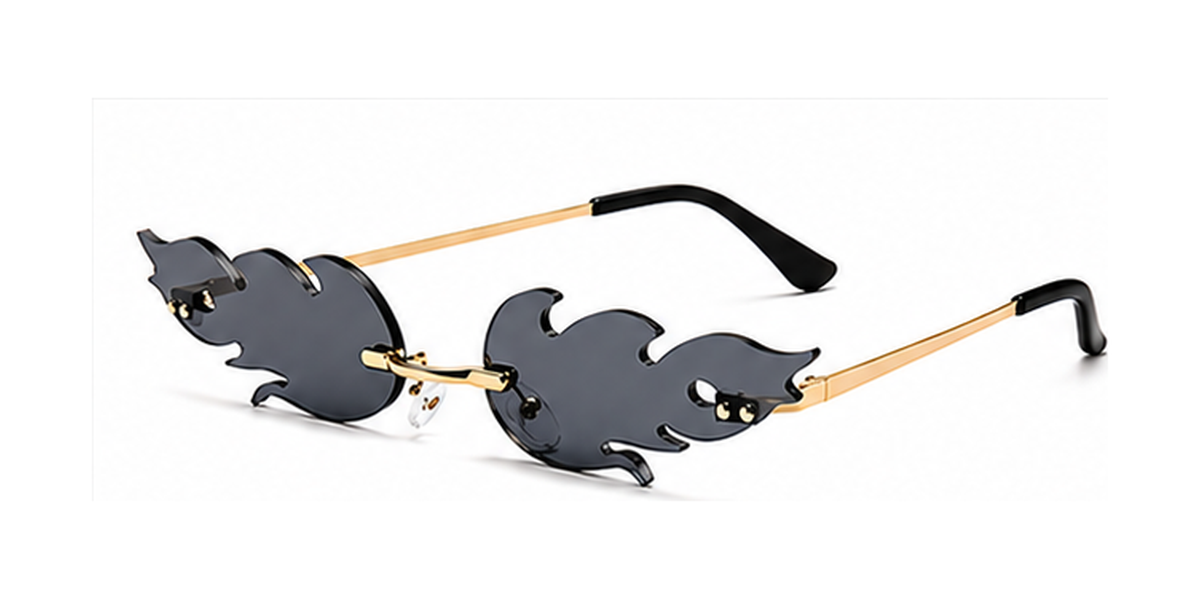 Lunettes de soleil flamme, verres solaires ondulés sans bords, pour femmes Vintage, effet miroir UV400