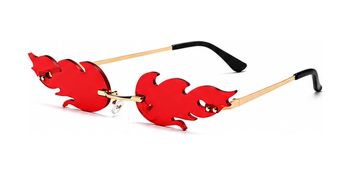 Lunettes de soleil flamme, verres solaires ondulés sans bords, pour femmes Vintage, effet miroir UV400