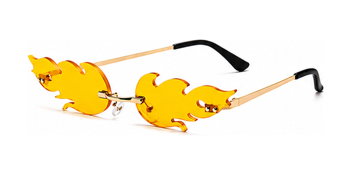 Lunettes de soleil flamme, verres solaires ondulés sans bords, pour femmes Vintage, effet miroir UV400