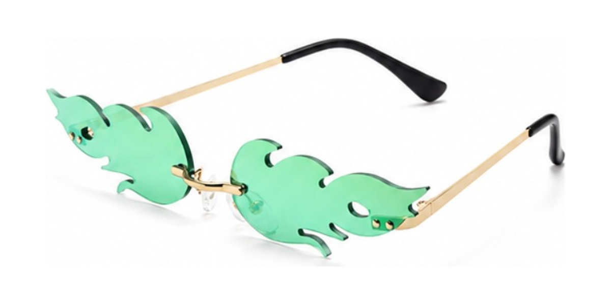 Lunettes de soleil flamme, verres solaires ondulés sans bords, pour femmes Vintage, effet miroir UV400
