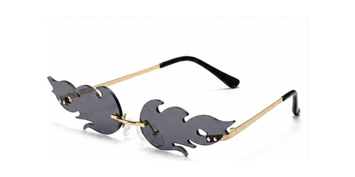 Lunettes de soleil flamme, verres solaires ondulés sans bords, pour femmes Vintage, effet miroir UV400
