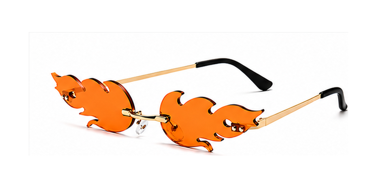 Lunettes de soleil flamme, verres solaires ondulés sans bords, pour femmes Vintage, effet miroir UV400